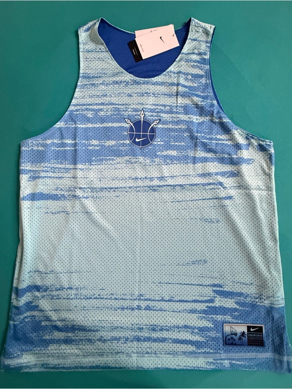 Nike Light Blue & Royal Blue Gradient Basketball Jersey